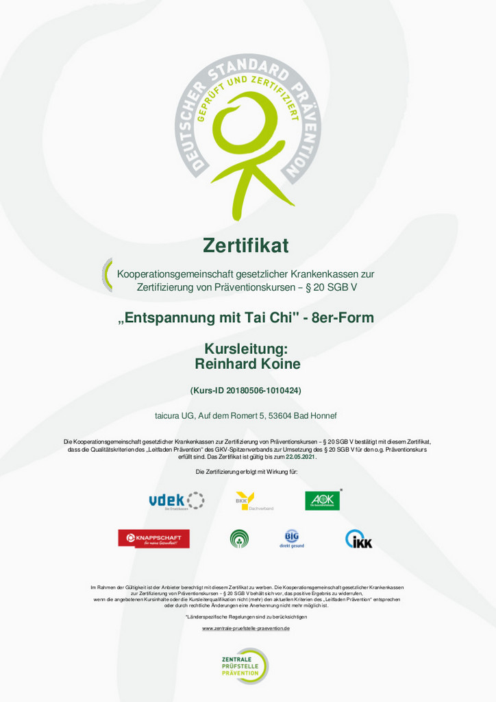 Zertifikat 8er Form
